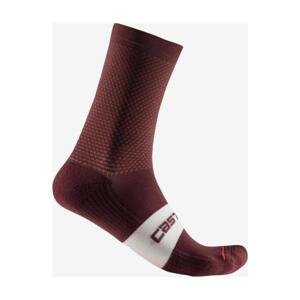 CASTELLI Cyklistické ponožky klasické - ESPRESSO 15 - bordó 44-47
