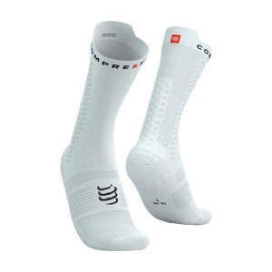 COMPRESSPORT Cyklistické ponožky klasické - PRO RACING V4.0 BIKE - bílá 42-44