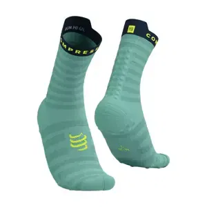 COMPRESSPORT Cyklistické ponožky klasické - PRO RACING SOCKS V4.0 ULTRALIGHT RUN - světle modrá/modrá