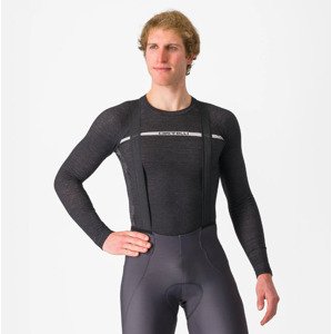 CASTELLI Cyklistické triko s dlouhým rukávem - MERINO - šedá