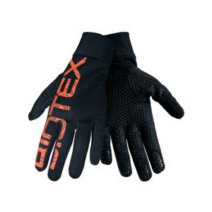 BIOTEX Cyklistické rukavice dlouhoprsté - THERMAL TOUCH GEL - oranžová/černá 2XL