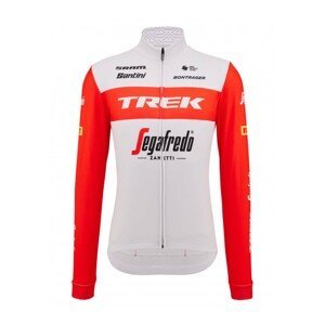 SANTINI Cyklistický dres s dlouhým rukávem zimní - TREK SEGAFREDO 2023 WINTER - červená/bílá