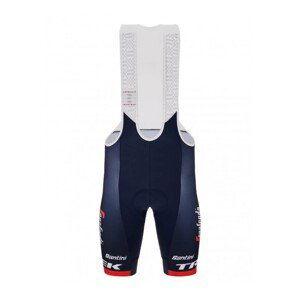 SANTINI Cyklistické kalhoty krátké s laclem - TREK SEGAFREDO 2023 FAN LINE - červená/modrá