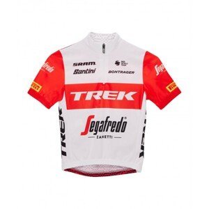SANTINI Cyklistický dres s krátkým rukávem - TREK 2023 KIDS - červená/bílá 5Y