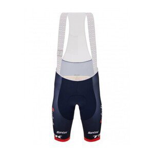 SANTINI Cyklistické kalhoty krátké s laclem - TREK SEGAFREDO 2023 ORIGINAL - modrá/červená 3XL