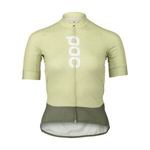 POC Cyklistický dres s krátkým rukávem - ESSENTIAL ROAD LADY - světle zelená/zelená XL