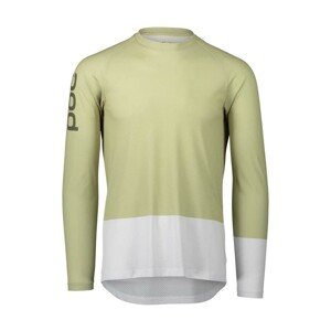 POC Cyklistický dres s dlouhým rukávem letní - MTB PURE - bílá/zelená 2XL