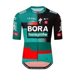 LE COL Cyklistický dres s krátkým rukávem - BORA HANSGROHE 2023 SPORT REPLICA - červená/černá/zelená XL