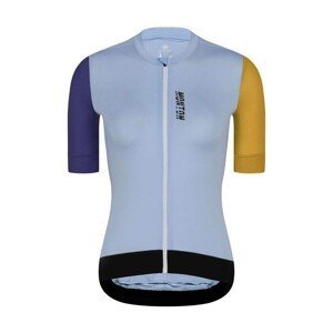 MONTON Cyklistický dres s krátkým rukávem - TRAVELER EVO LADY - fialová/modrá/žlutá S