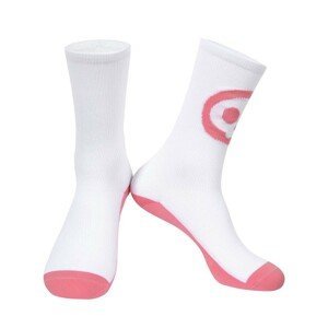 MONTON Cyklistické ponožky klasické - SKULL - růžová/bílá UNI