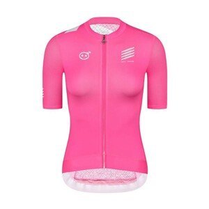 MONTON Cyklistický dres s krátkým rukávem - SKULL TUESDAY LADY - růžová/bílá S