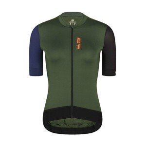 MONTON Cyklistický dres s krátkým rukávem - TRAVELER EVO LADY - zelená/černá/modrá S
