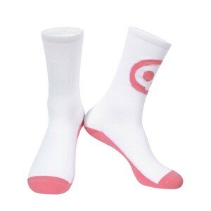 MONTON Cyklistické ponožky klasické - SKULL LADY - bílá/růžová UNI