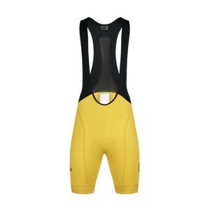 MONTON Cyklistické kalhoty krátké s laclem - SKULL - žlutá S
