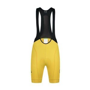 MONTON Cyklistické kalhoty krátké s laclem - SKULL LADY - žlutá XL