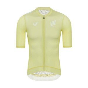 MONTON Cyklistický dres s krátkým rukávem - SKULL III - žlutá/bílá S