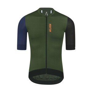 MONTON Cyklistický dres s krátkým rukávem - TRAVELER EVO - zelená/černá/modrá L