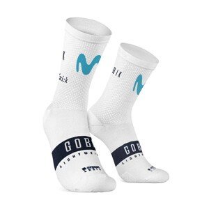 GOBIK Cyklistické ponožky klasické - MOVISTAR LIGHTWEIGHT - bílá/modrá