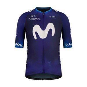 GOBIK Cyklistický dres s krátkým rukávem - MOVISTAR 23 ODYSSEY - bílá/modrá 2XL