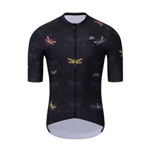 HOLOKOLO Cyklistický dres s krátkým rukávem - DRAGONFLIES ELITE - černá L