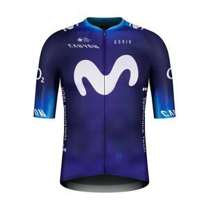 GOBIK Cyklistický dres s krátkým rukávem - MOVISTAR 23 INFINITY - bílá/modrá L