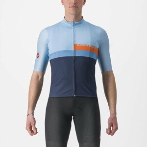 CASTELLI Cyklistický dres s krátkým rukávem - A BLOCCO - modrá/oranžová XL