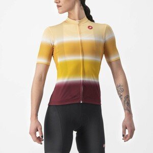 CASTELLI Cyklistický dres s krátkým rukávem - DOLCE LADY - žlutá/bordó XL
