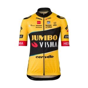 AGU Cyklistický dres s krátkým rukávem - JUMBO-VISMA 23 KIDS - žlutá/černá 140 cm