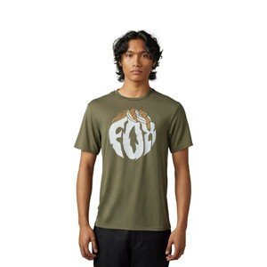 FOX Cyklistické triko s krátkým rukávem - TURNOUT - zelená 2XL