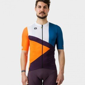 ALÉ Cyklistický dres s krátkým rukávem - NEXT - oranžová/modrá/bílá/černá XL