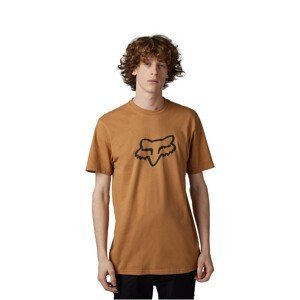 FOX Cyklistické triko s krátkým rukávem - LEGACY FOX HEAD - hnědá 2XL