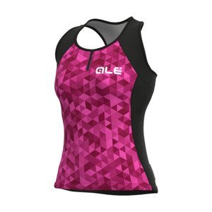 ALÉ Cyklistický dres bez rukávů - SOLID TRIANGLES LADY - růžová/fialová L