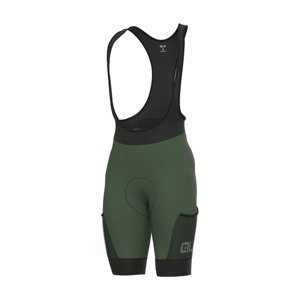 ALÉ Cyklistické kalhoty krátké s laclem - OFF-ROAD GRAVEL STONES CARGO - zelená XL