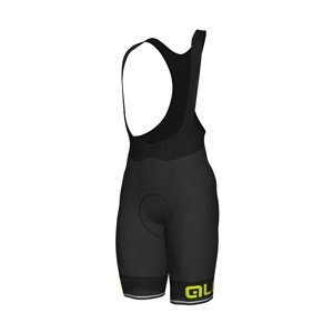 ALÉ Cyklistické kalhoty krátké s laclem - CORSA - žlutá/černá 5XL