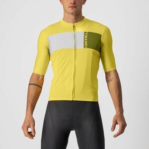 CASTELLI Cyklistický dres s krátkým rukávem - PROLOGO VII - ivory/žlutá XL