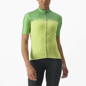 CASTELLI Cyklistický dres s krátkým rukávem - VELOCISSIMA LADY - zelená/žlutá L
