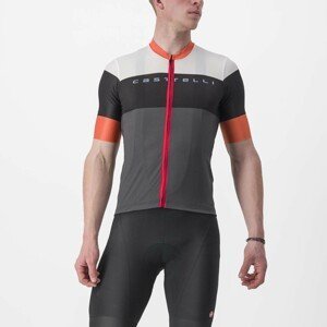 CASTELLI Cyklistický dres s krátkým rukávem - SEZIONE - oranžová/šedá/černá M