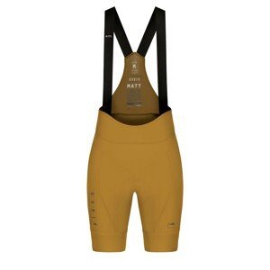 GOBIK Cyklistické kalhoty krátké s laclem - MATT K9 LADY - žlutá