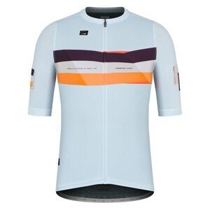 GOBIK Cyklistický dres s krátkým rukávem - STARK - světle modrá/bordó/oranžová