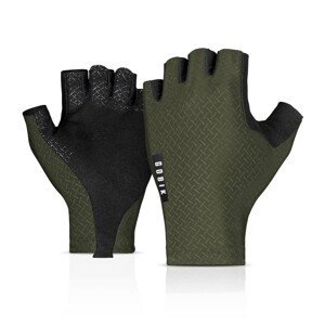 GOBIK Cyklistické rukavice krátkoprsté - BLACK MAMBA - zelená/černá 2XL
