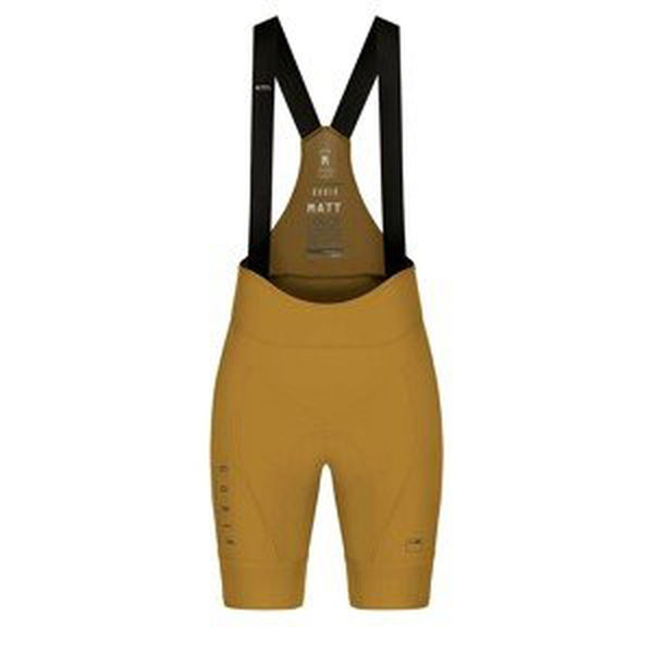 GOBIK Cyklistické kalhoty krátké s laclem - MATT K9 LADY - žlutá S