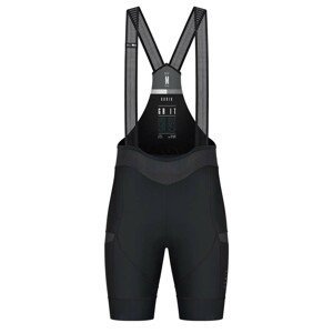 GOBIK Cyklistické kalhoty krátké s laclem - GRITT K10 - černá XL