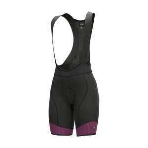 ALÉ Cyklistické kalhoty krátké s laclem - PRS MASTER 2.0 LADY - černá/růžová M