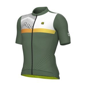 ALÉ Cyklistický dres s krátkým rukávem - ZIG ZAG PR-S - zelená XL