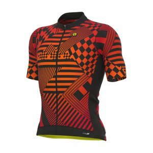 ALÉ Cyklistický dres s krátkým rukávem - PR-S CHECKER - červená XL