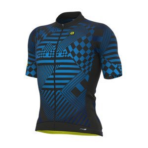 ALÉ Cyklistický dres s krátkým rukávem - PR-S CHECKER - modrá 2XL