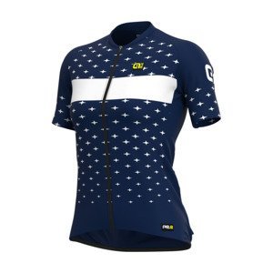ALÉ Cyklistický dres s krátkým rukávem - PRR STARS LADY - modrá/bílá L