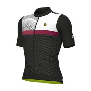 ALÉ Cyklistický dres s krátkým rukávem - ZIG ZAG PR-S - černá S