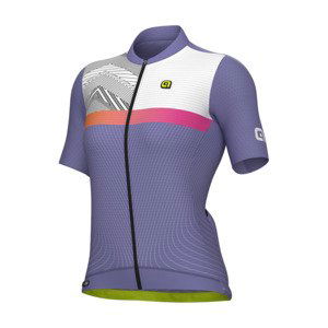ALÉ Cyklistický dres s krátkým rukávem - ZIG ZAG PR-S - fialová L