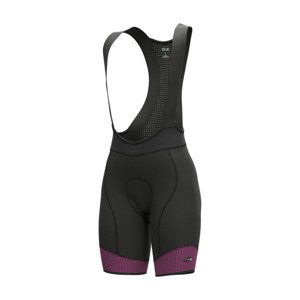 ALÉ Cyklistické kalhoty krátké s laclem - PRS MASTER 2.0 LADY - černá/růžová S